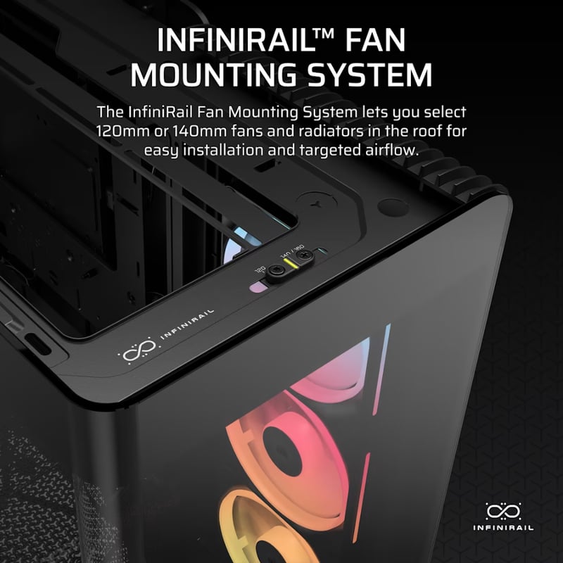 كيس Corsair Frame 4500X Mid-Tower ATX أسود ARGB زجاج مقوى - 6