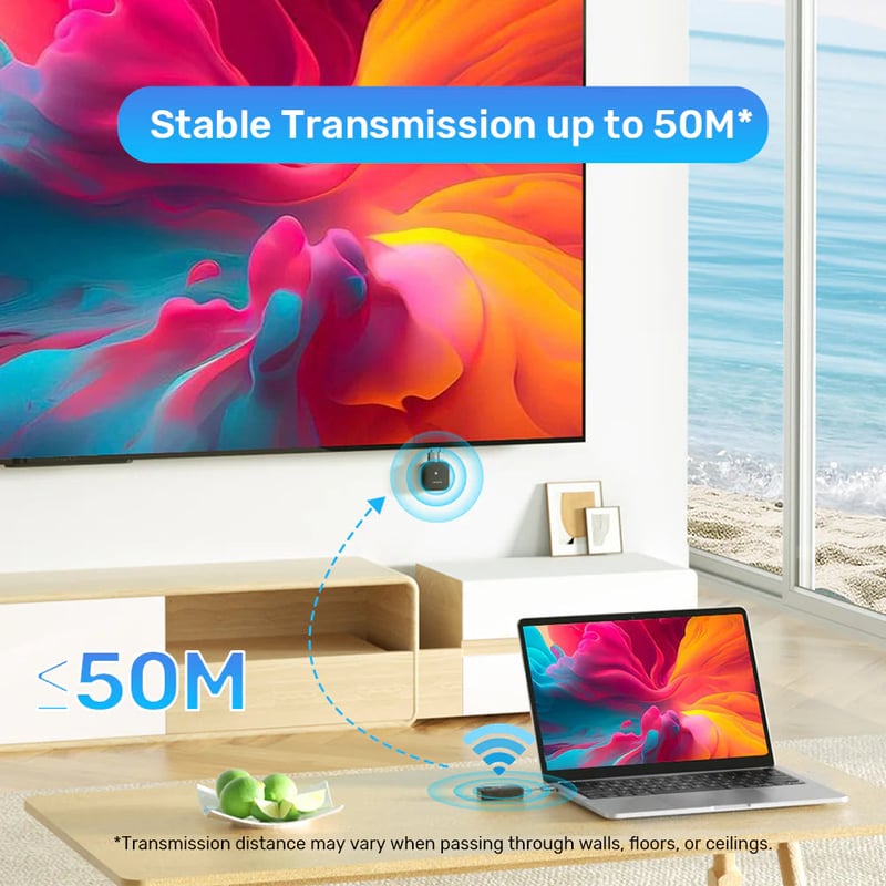 محول UNITEK USB-C إلى HDMI لاسلكي 50m 1080p@60Hz Dual-Band - 4