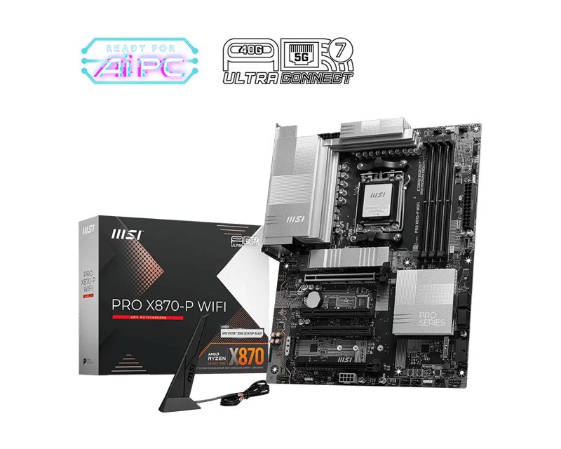 لوحة أم ام اس اي برو MSI PRO X870-P WIFI بمقبس AMD AM5 ودعم ذاكرة DDR5 بحجم ATX - 1