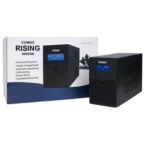 جهاز يو بي إس (مزود طاقة) رايزينج كومبو Rising Combo 3000VA Offline مزود بشاشة LCD - 1