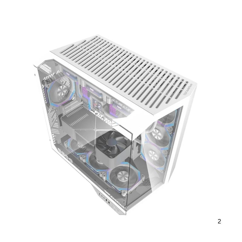 DarkFlash DY470 Mid-Tower ATX Case White Tempered Glass - 10