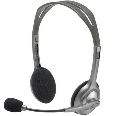 سماعات Logitech H110 سلكي 3.5mm مع مايك رمادي - 6