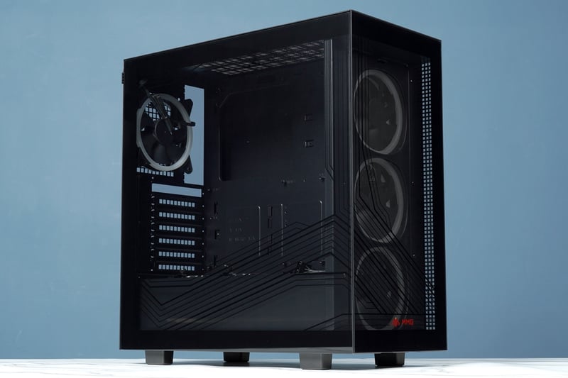 MMG Phantom Tempered Glass ATX Mid-Tower Case with 4 ARGB Fans - 1