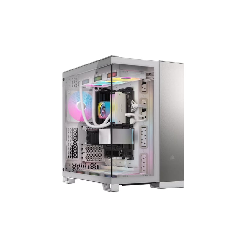 كيس Corsair 6500X Mid-Tower ATX رمادي ساتان زجاج مقسّى RGB - 1