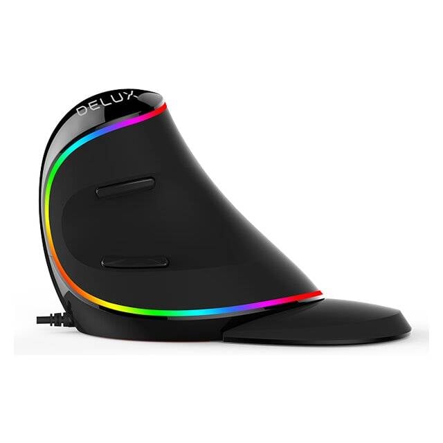 ماوس Delux M618 Plus عمودي لاسلكي مريح - أسود - 3