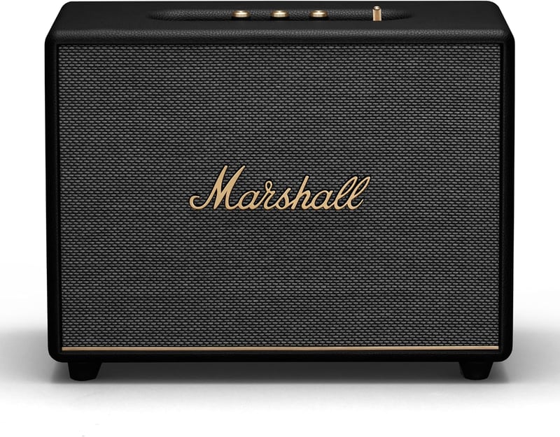 Marshall Woburn III Bluetooth Home Speaker - Loud Stereo Sound with Bass and Treble Controls , Plug-in Powered , Record Player Compatible , HDMI, RCA, 3.5mm Aux Inputs - Black - 1