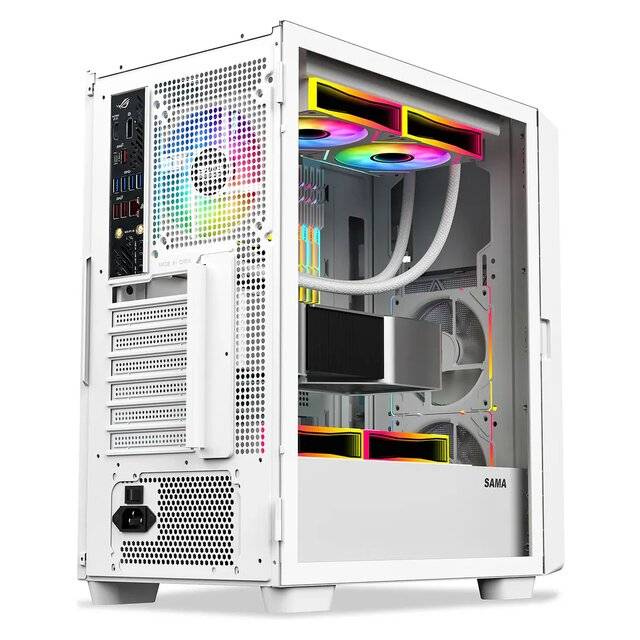 SAMA V Play 4367 Mid-Tower ATX Case White with 7-inch LCD Monitor - 4