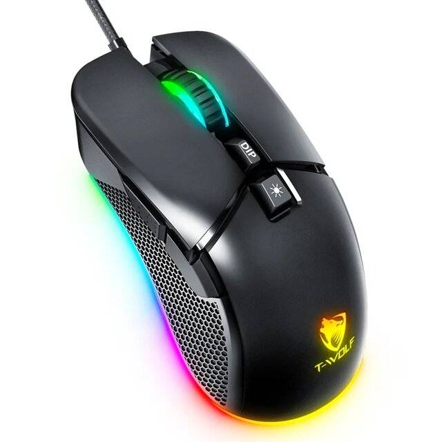 ماوس T-Wolf G590 7200 DPI سلكي RGB أسود - 4