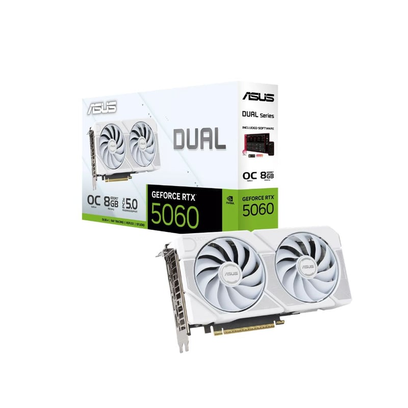 كارت شاشة ASUS Dual GeForce RTX 5060 8GB GDDR7 OC النسخة البيضاء - 1