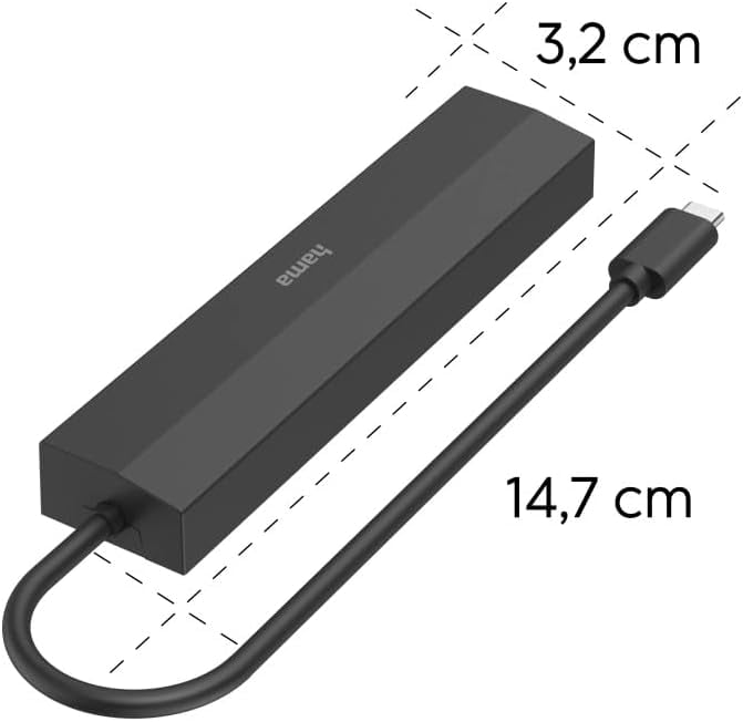 محول Hama 6-Port USB-C Hub بـ 3x USB-A و HDMI 4K و Gigabit Ethernet - 3
