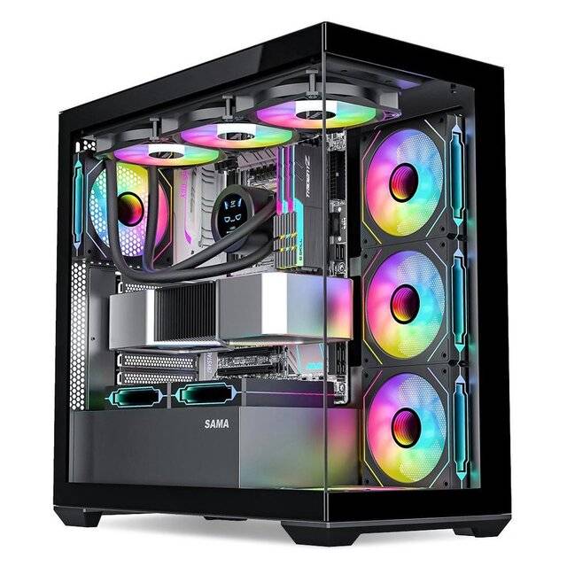 كيس SAMA Neview SV01 Mid-Tower ATX كيس أسود زجاج مقوى - 1