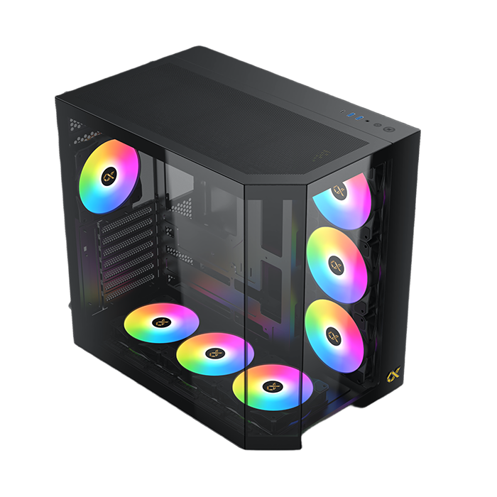 XIGMATEK Cubi ATX Case Black Tempered Glass Superior Airflow - 1