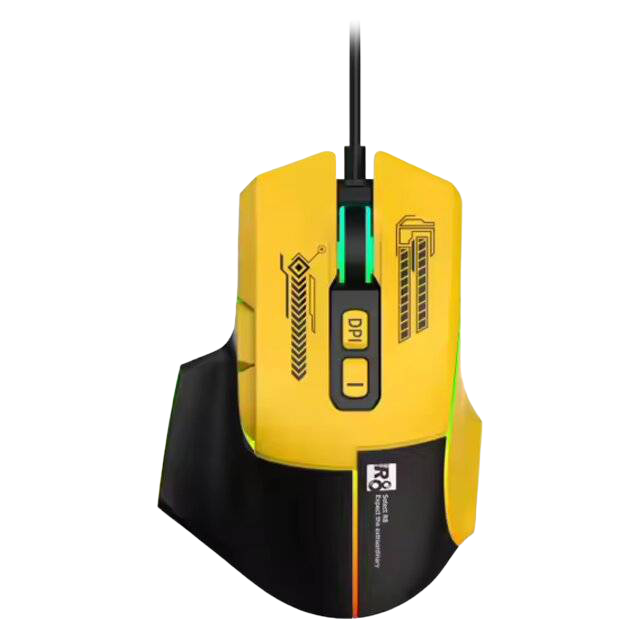 R8 1639 Wired Mouse 3600 DPI Black/Yellow - 1