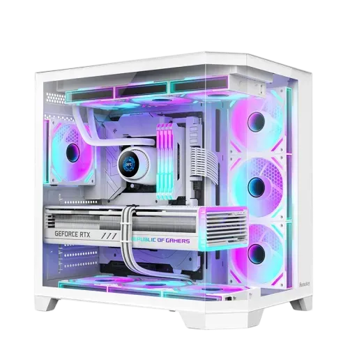 Huntkey Snowstorm Max S970 Mid-Tower Case White ARGB - 1