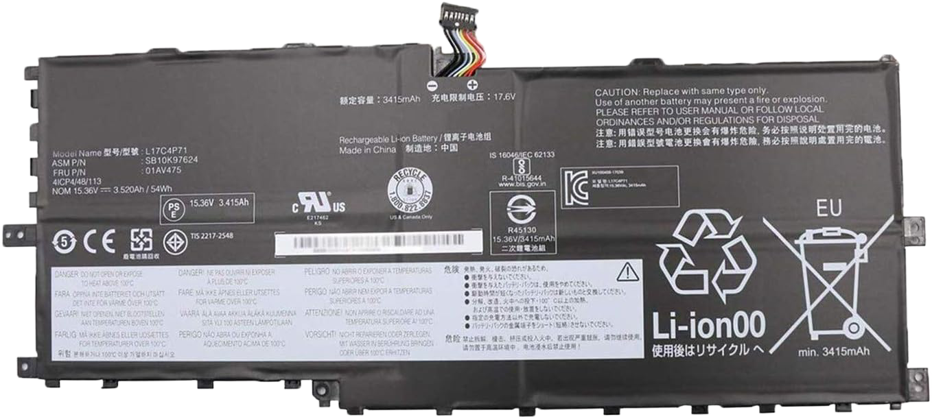 Zoom Replacement Battery for Lenovo ThinkPad X1 Yoga 3rd Gen - 1