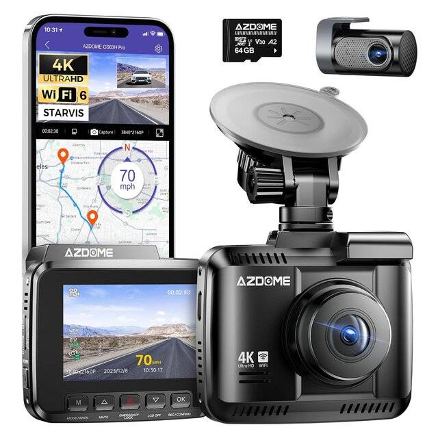داش كام AZDOME GS63H Pro ثنائي القناة 4K - 1