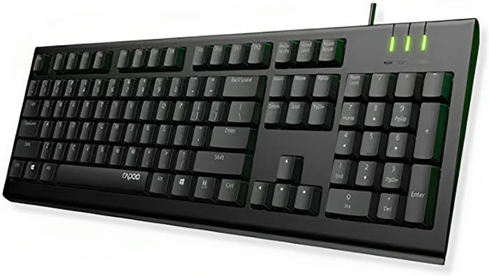 Rapoo NK1900 Full-Size Wired Membrane Keyboard Black - 1