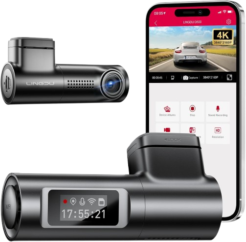 Lingdu D500 4K Smart Dash Cam 1-Channel - 1