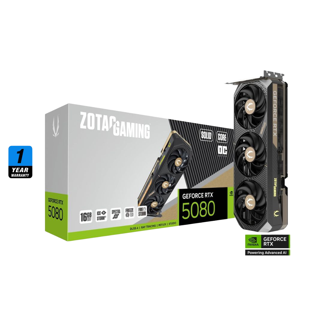 ZOTAC GAMING GeForce RTX 5080 16GB GDDR7 SOLID CORE OC - 1