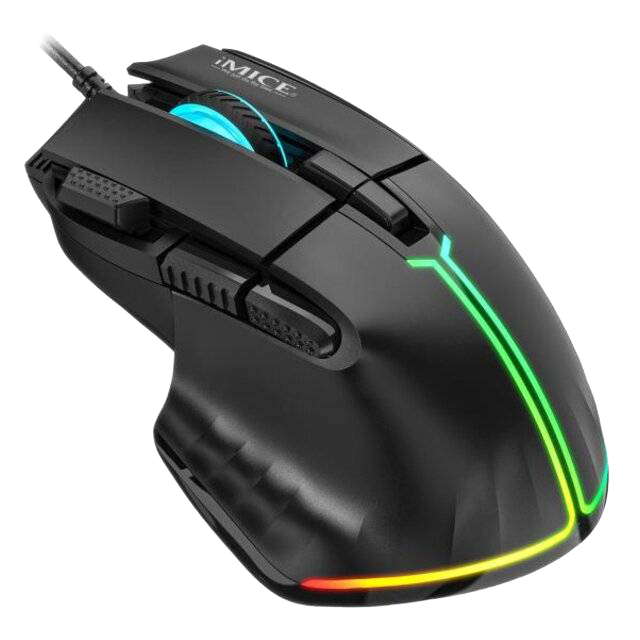 ماوس iMice T50 سلكي أسود 12800 DPI RGB - 1