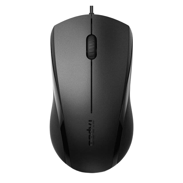 Rapoo N1600 Wired Silent Mouse - Black - 1