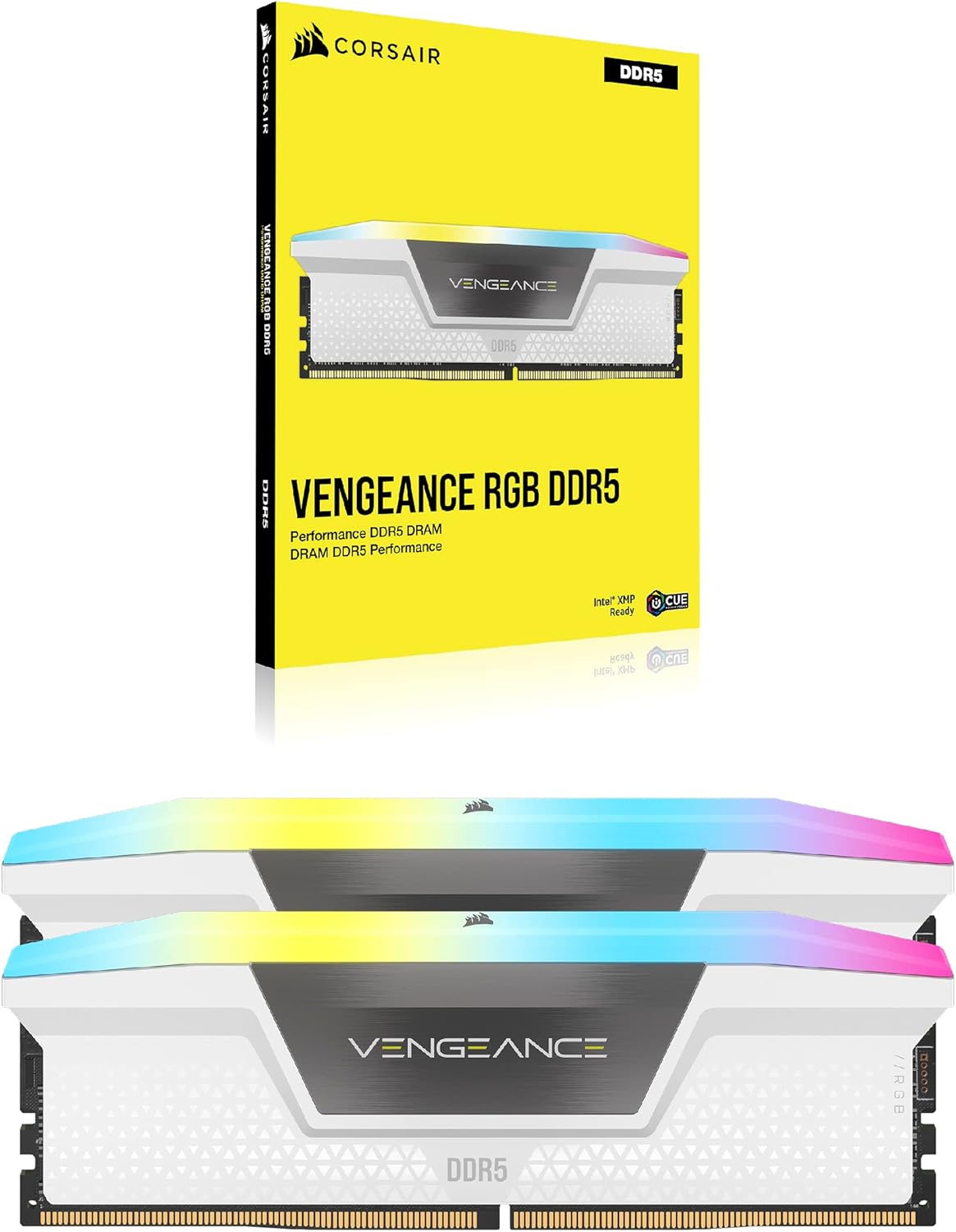 CORSAIR VENGEANCE RGB 32GB (2x16GB) DDR5 6000MT/s CL36 Memory Kit - White - 1