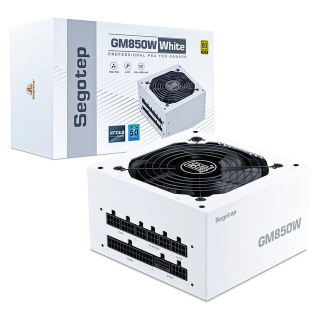 باور سبلاي Segotep 850W 80+ Gold معياري بالكامل أبيض - 1
