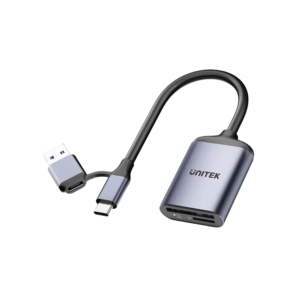 محول USB Unitek R1018E01 USB 3.2 قارئ بطاقات USB-C إلى USB-A - 1