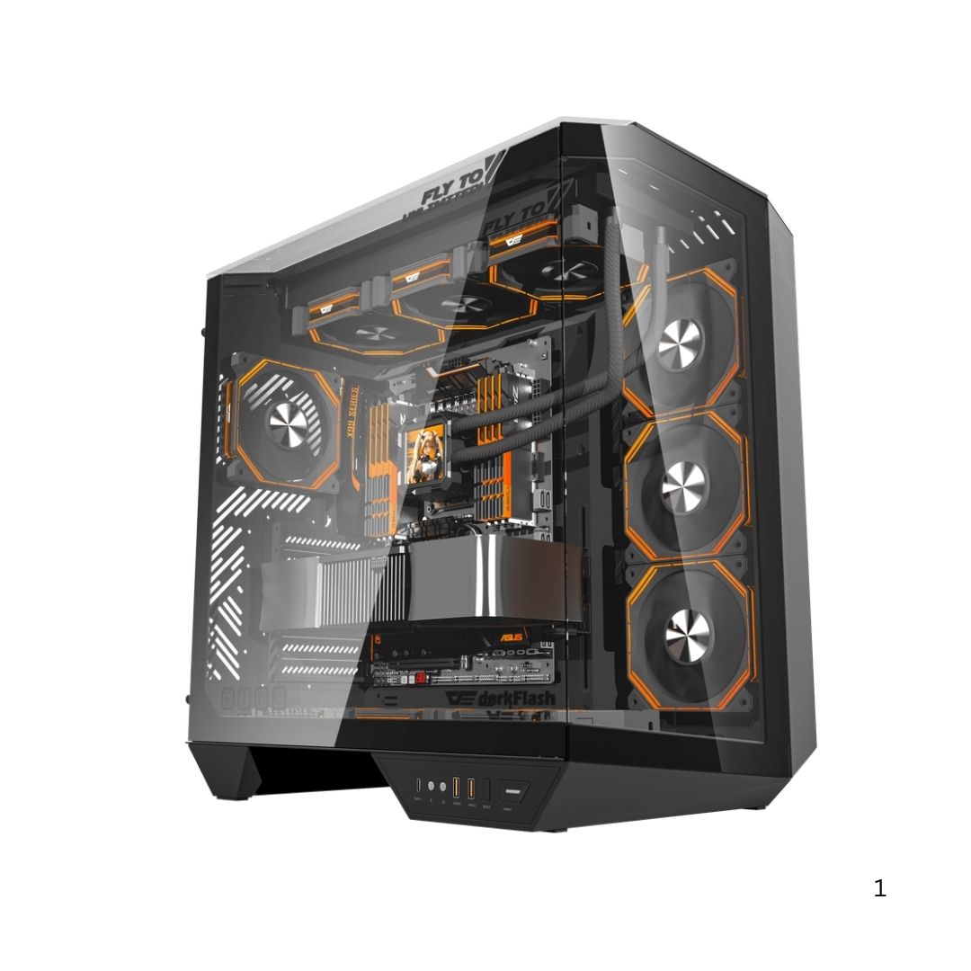كيس DarkFlash Mid-Tower ATX أسود - 1