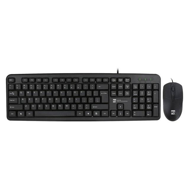 كيت كيبورد وماوس R8 1901 USB أسود - 1