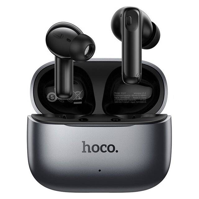 سماعات Hoco EQ27 TWS بلوتوث 5.4 ANC 10mm درايفر 7H بطارية أسود - 1