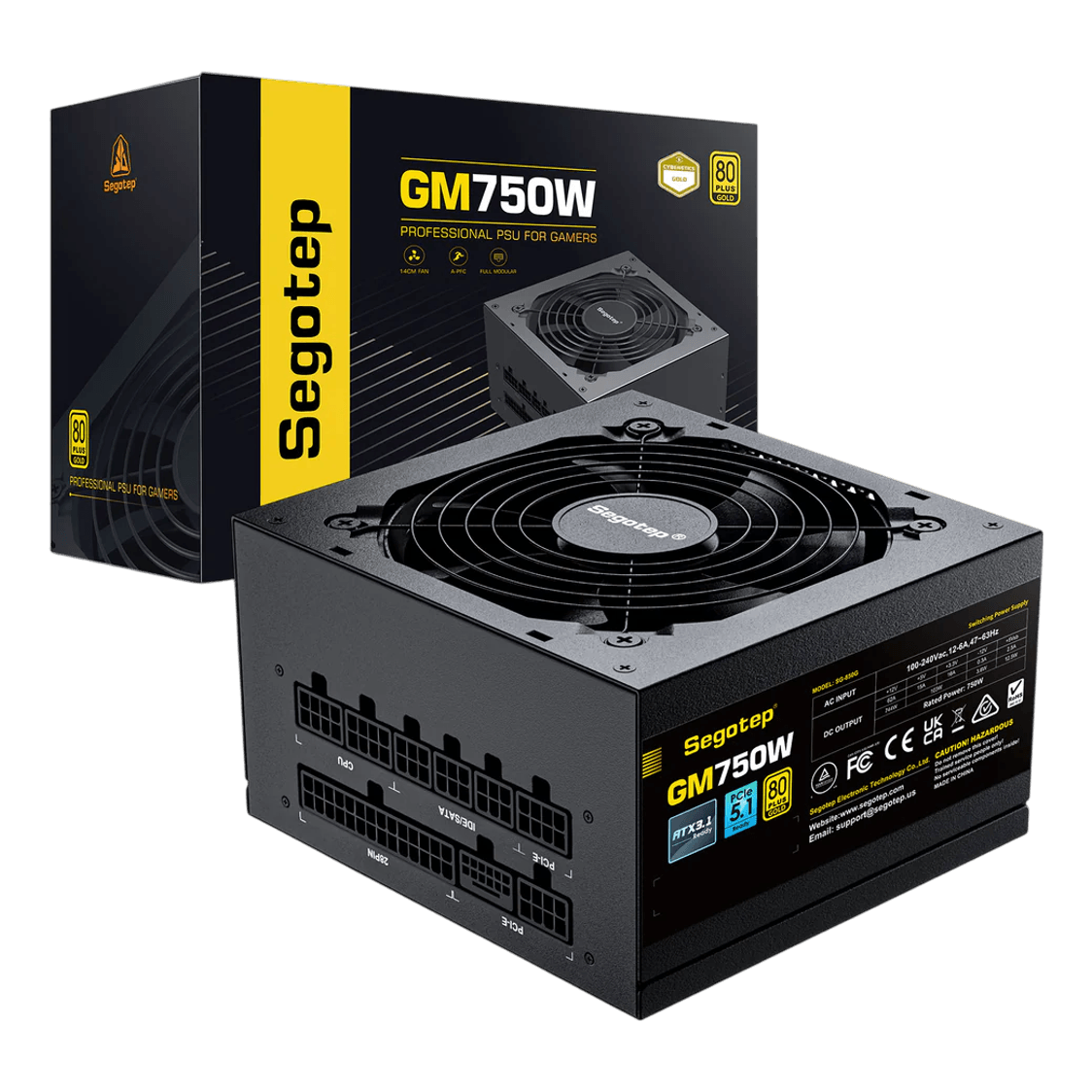 Segotep 750W 80+ Gold Fully Modular White ATX PSU - 1