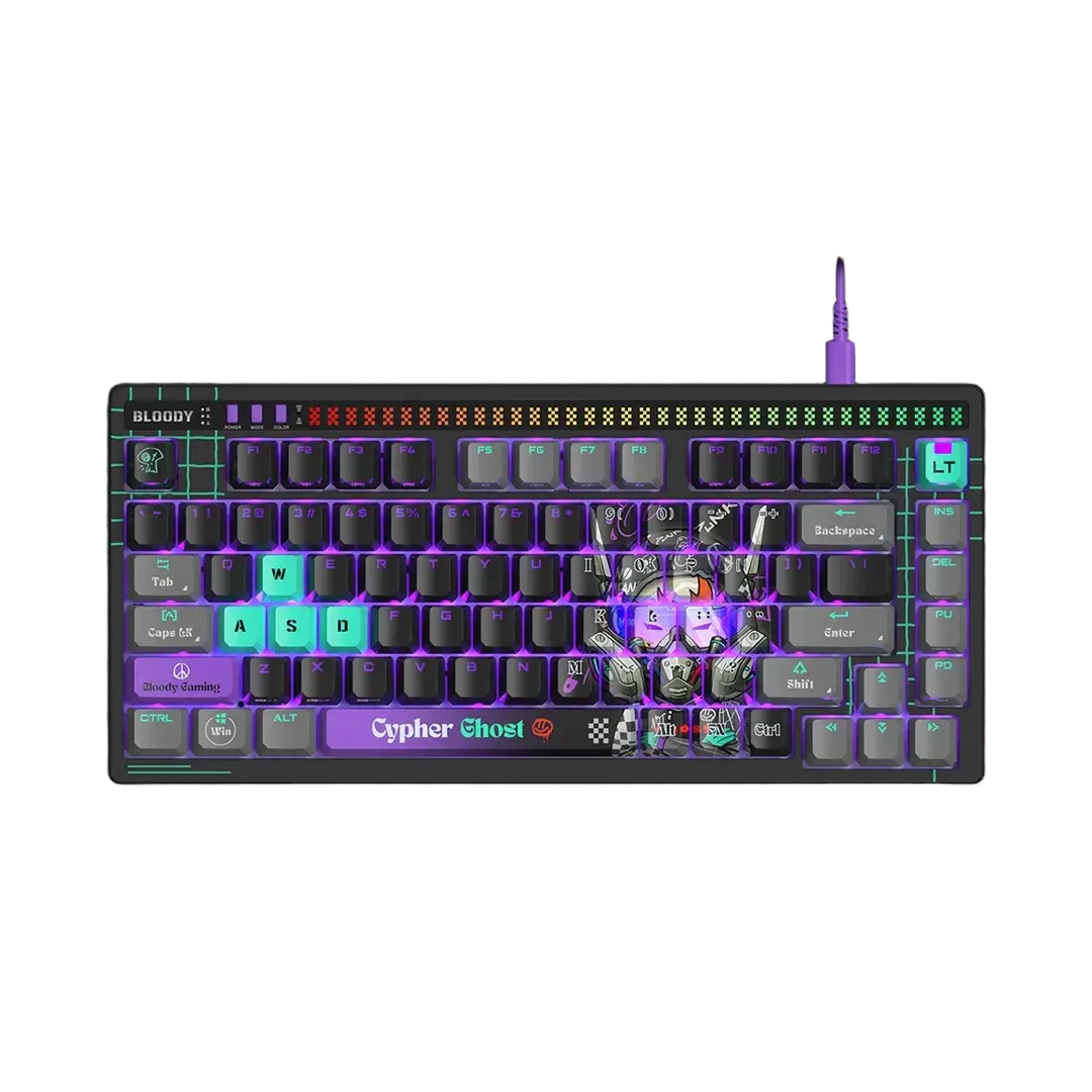 Bloody AT75 Alpha Cypher Ghost Optical Switch Wired Gaming Keyboard 75% - 1