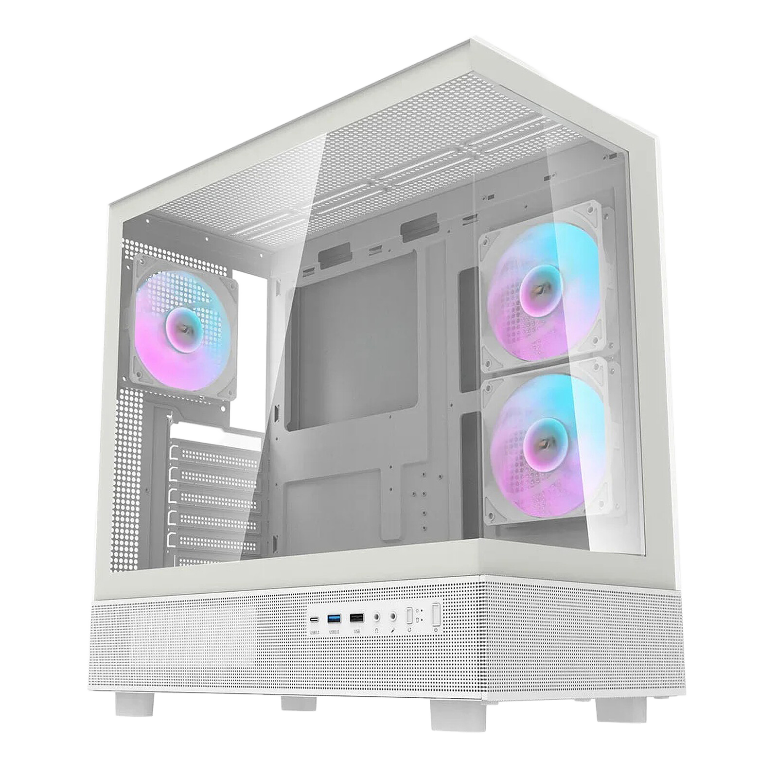 DarkFlash DPX90 Mid-Tower ATX Case White Tempered Glass - 1