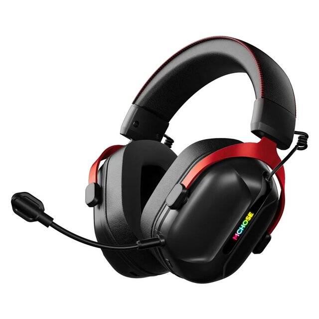 MCHOSE S9 Pro Wireless Dual-Mode Headset with Microphone Black Red - 1