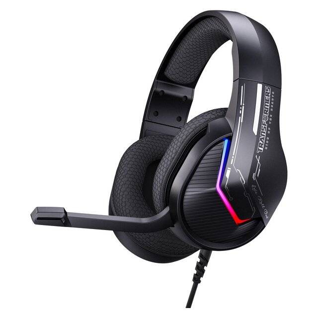Transformers TF-G15 Wired RGB Headset with Microphone Black - 1