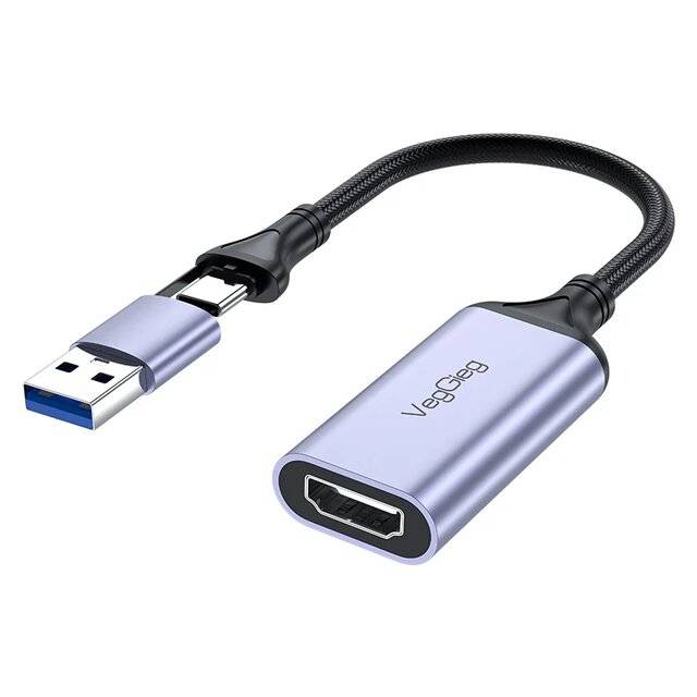 ويب كام VegGieg V-Z632 1080p HDMI إلى USB 3.0 Type-C - 1