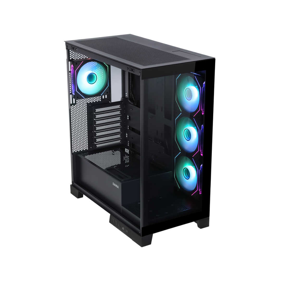 SAMA Neview 2351 Mid-Tower ATX Case Black Tempered Glass - 1