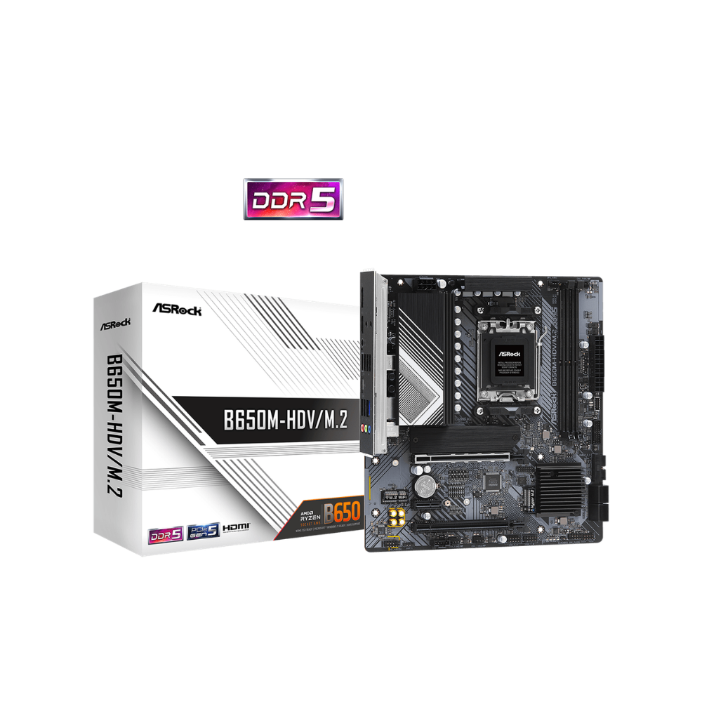 ASRock B650M-HDV/M.2 Micro-ATX Motherboard AM5 DDR5 White - 1