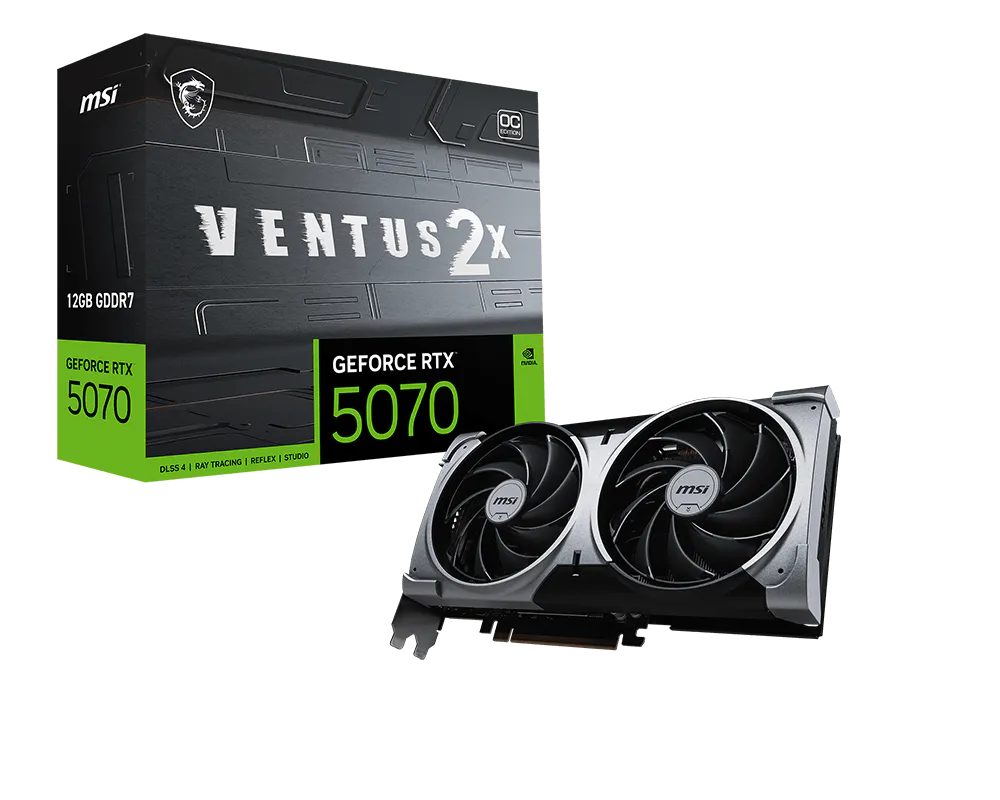 msi Msi Geforce Rtx 5070 Ventus 2x Oc 12GB black storage: 12gb | power: 250w