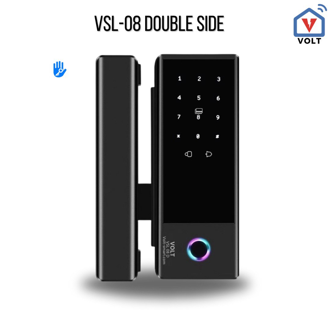 Volt VSL 08 Duo Smart Lock for Glass Doors Black - 1