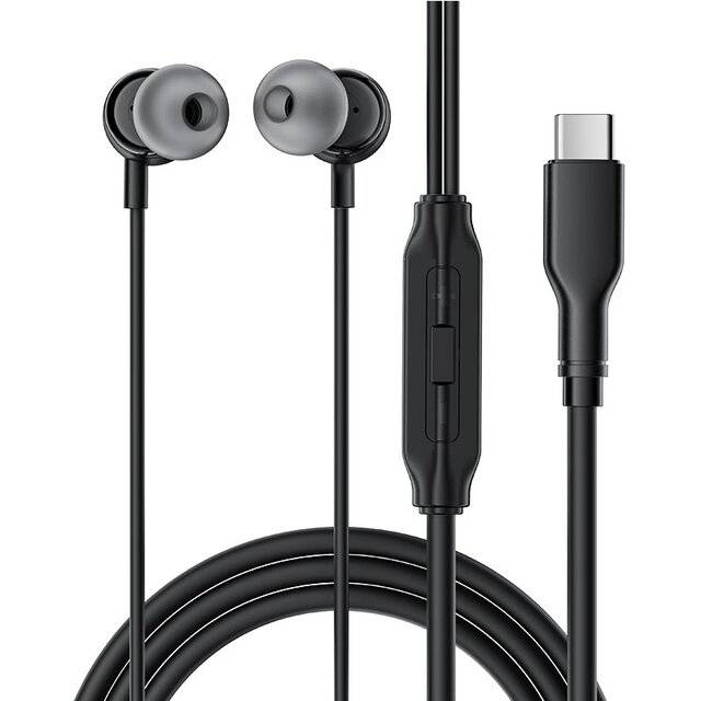 AceFast L8 Wired In-Ear Earbuds with Mic USB-C Black - 1