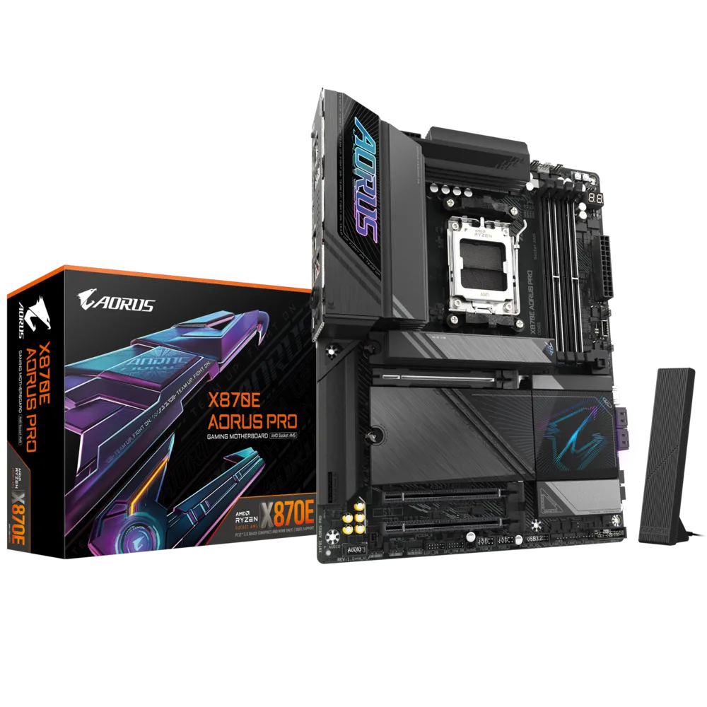 لوحة أم Gigabyte AORUS Pro X870E AM5 ATX PCIe 5.0 Quad M.2 Wi-Fi 7 - 1