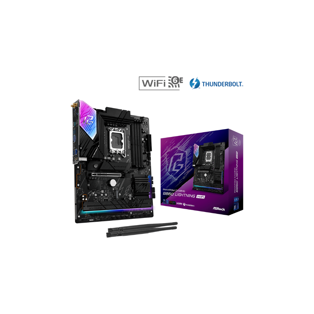 ASRock B860 Lightning ATX DDR5 LGA1851 Motherboard - 1