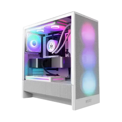 كيس NZXT H5 Flow Mid-Tower ATX أبيض RGB - 1