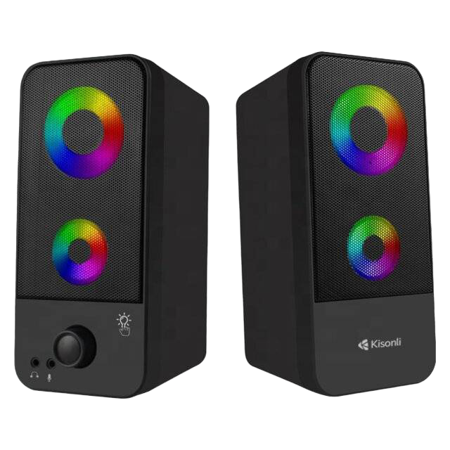Kisonli X9 USB Speaker Black Stereo Sound - 1