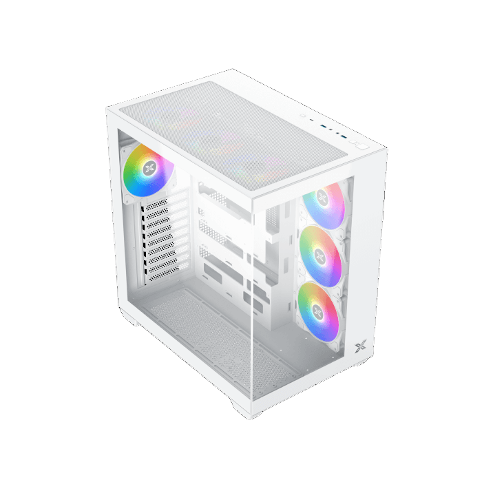XIGMATEK Aqua V Mid-Tower ATX Case White Tempered Glass - 1