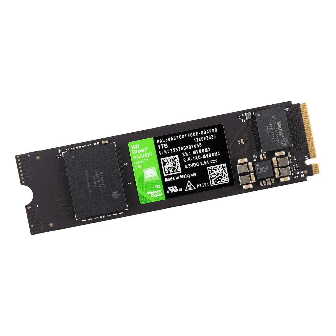 SSD WD Green SN3000 1TB NVMe M.2 - 1