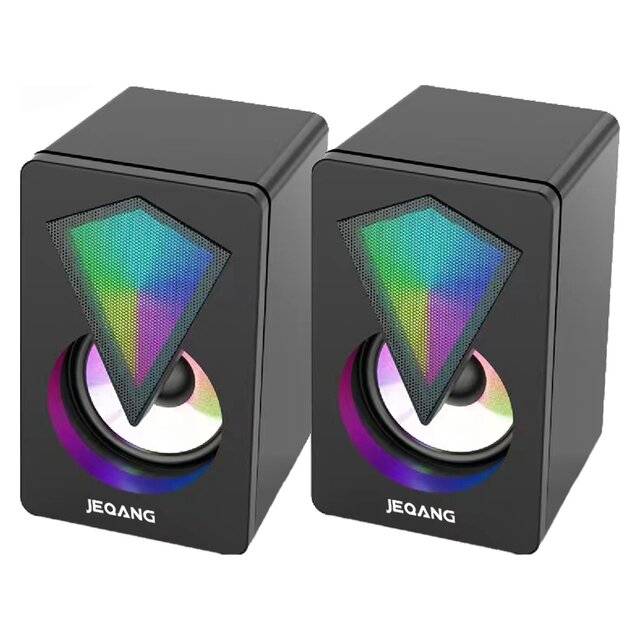 Jeqang JS-702 2.0 Channel 5W USB RGB Speaker Black - 1