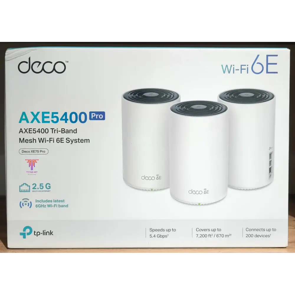 TP-Link Deco XE75 Pro AXE5400 3-Pack Tri-Band WiFi 6E Mesh Router - 1
